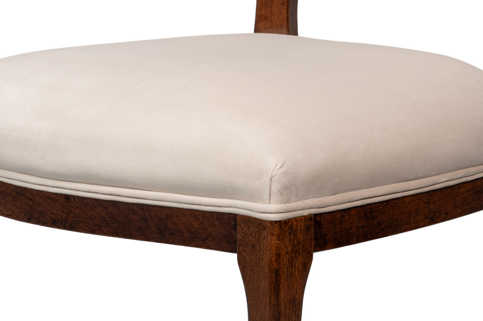 Oval Cane Back S/Chair, Walnut,Taupe Vel by Sarreid Ltd - view 9