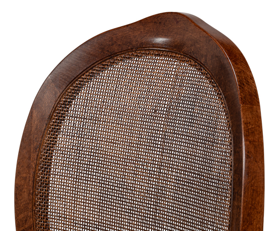 Oval Cane Back S/Chair, Walnut,Taupe Vel by Sarreid Ltd - view 10