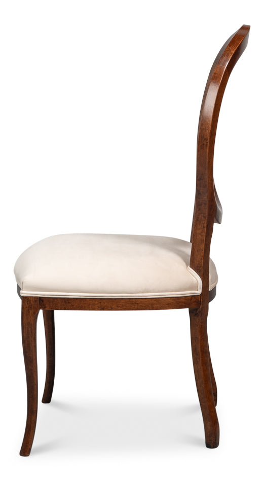 Oval Cane Back S/Chair, Walnut,Taupe Vel by Sarreid Ltd - view 3