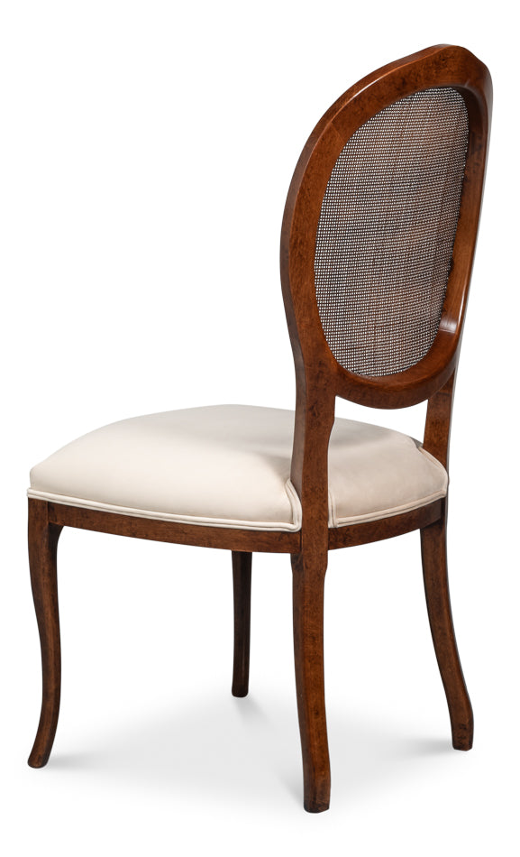 Oval Cane Back S/Chair, Walnut,Taupe Vel by Sarreid Ltd - view 5