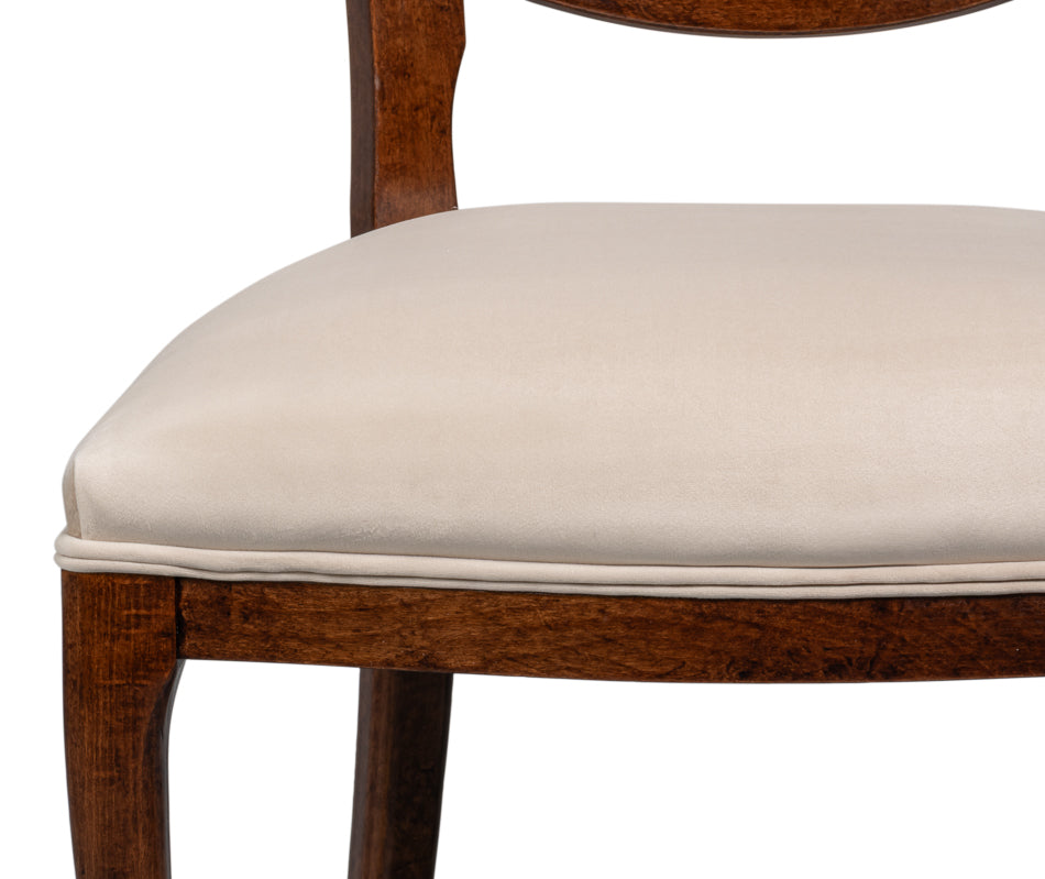 Oval Cane Back S/Chair, Walnut,Taupe Vel by Sarreid Ltd - view 6