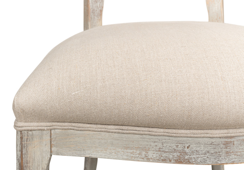 Oval Cane Back S/Chair, Grey Oak, Flax by Sarreid Ltd - view 9