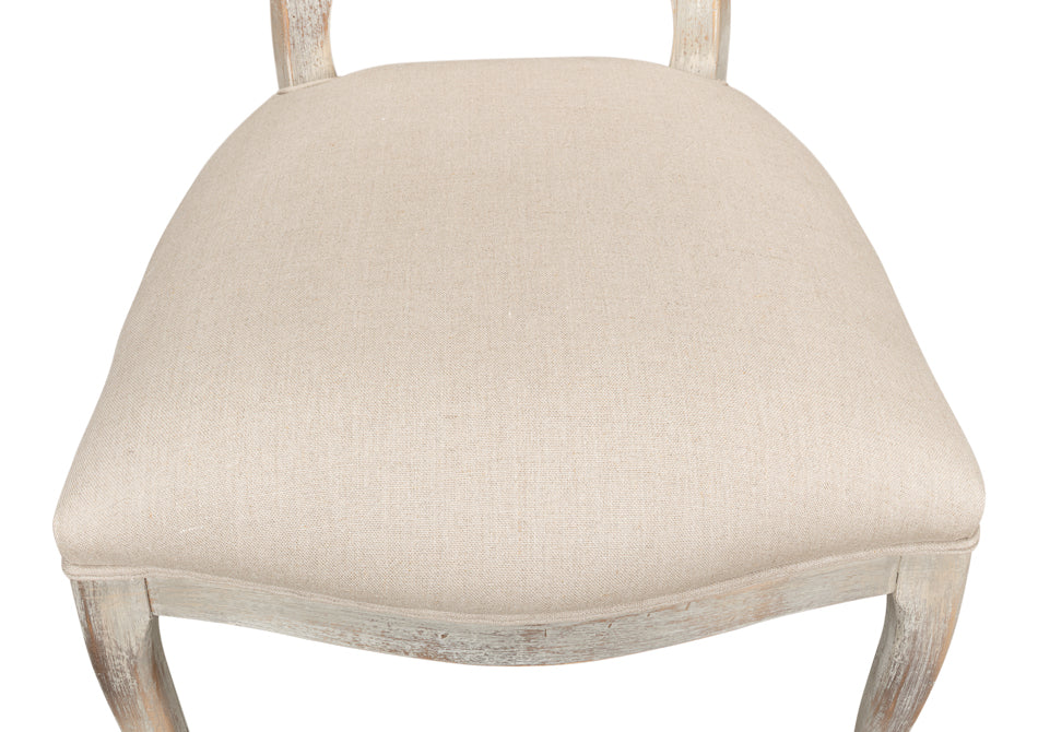 Oval Cane Back S/Chair, Grey Oak, Flax by Sarreid Ltd - view 10