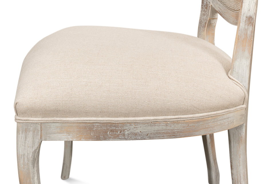 Oval Cane Back S/Chair, Grey Oak, Flax by Sarreid Ltd - view 11