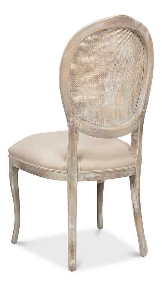 Oval Cane Back S/Chair, Grey Oak, Flax by Sarreid Ltd - view 5