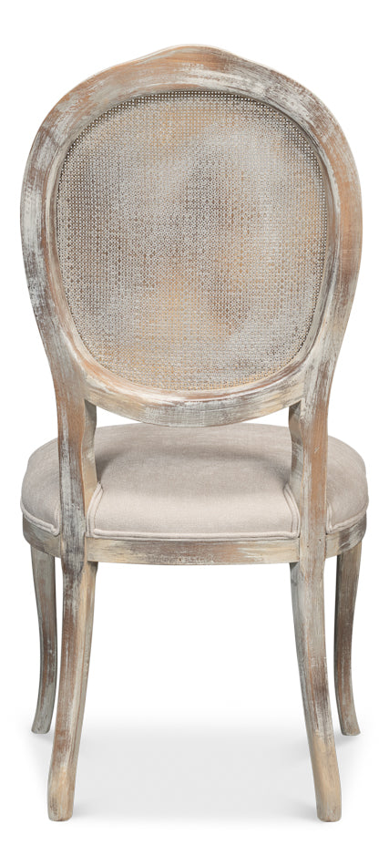 Oval Cane Back S/Chair,Grey Oak, Taupe by Sarreid Ltd - view 4