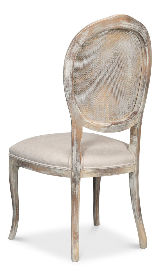 Oval Cane Back S/Chair,Grey Oak, Taupe by Sarreid Ltd - view 5