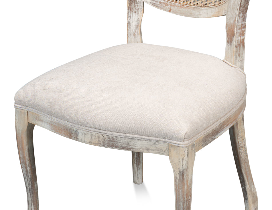 Oval Cane Back S/Chair,Grey Oak, Taupe by Sarreid Ltd - view 6