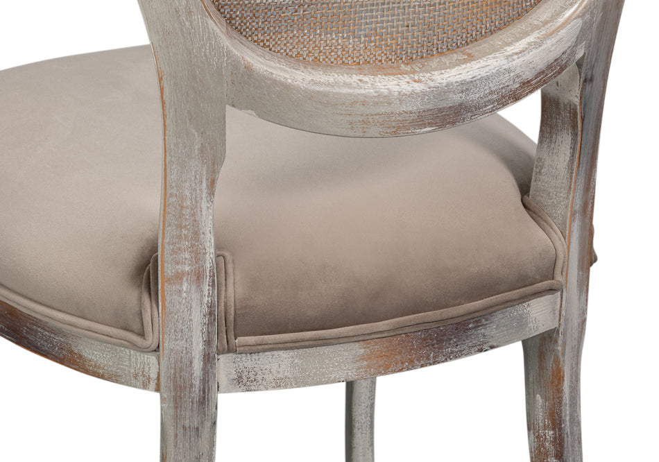 Oval Cane Back S/Chair, Grey Oak, Grey by Sarreid Ltd - view 7