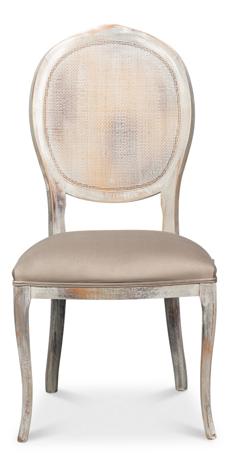 Oval Cane Back S/Chair, Grey Oak, Grey by Sarreid Ltd - view 2