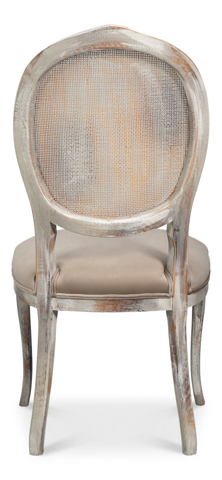 Oval Cane Back S/Chair, Grey Oak, Grey by Sarreid Ltd - view 4