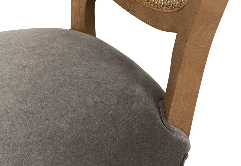 Oval Cane Back S/Chair, Drftwd,Charcoal by Sarreid Ltd - view 11