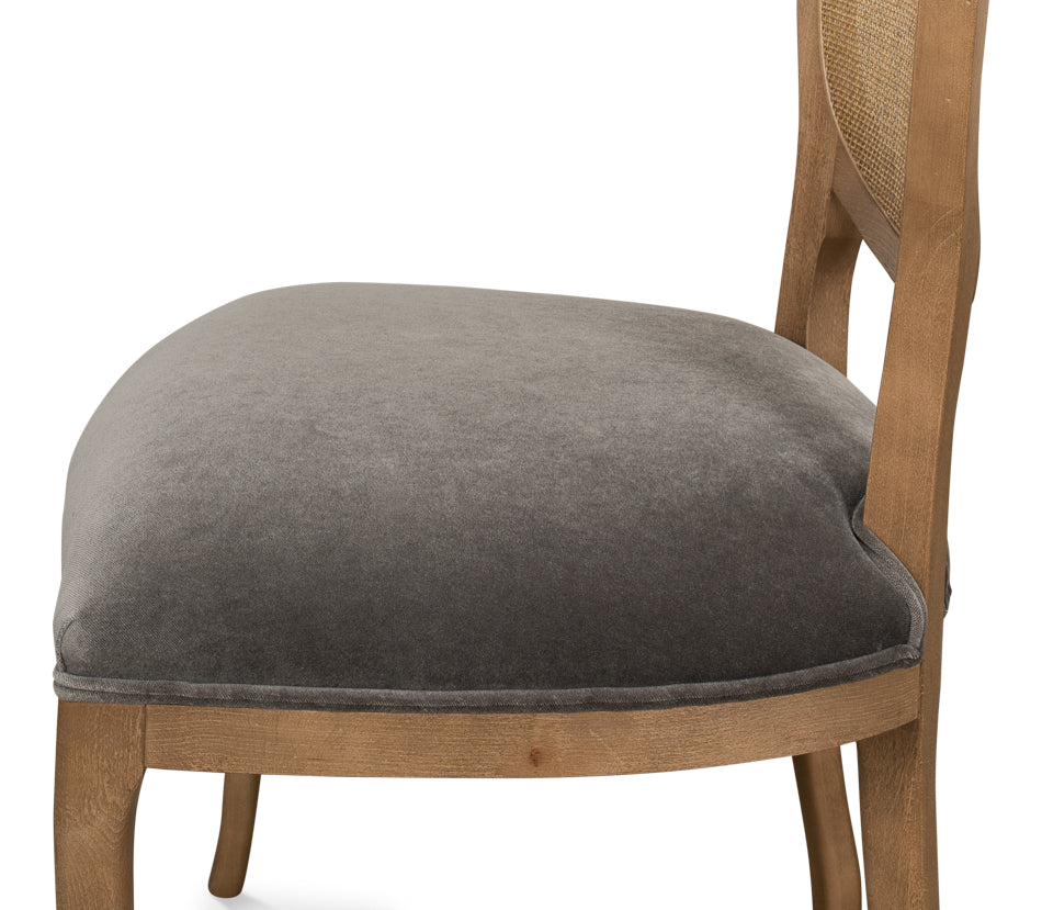 Oval Cane Back S/Chair, Drftwd,Charcoal by Sarreid Ltd - view 12