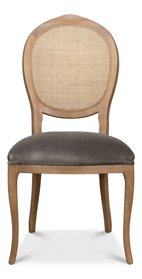 Oval Cane Back S/Chair, Drftwd,Charcoal by Sarreid Ltd - view 2