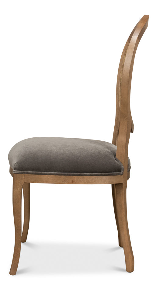 Oval Cane Back S/Chair, Drftwd,Charcoal by Sarreid Ltd - view 3