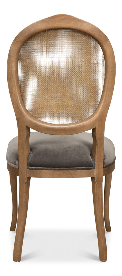 Oval Cane Back S/Chair, Drftwd,Charcoal by Sarreid Ltd - view 4