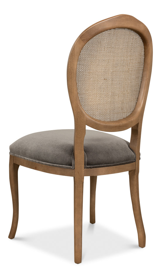 Oval Cane Back S/Chair, Drftwd,Charcoal by Sarreid Ltd - view 6