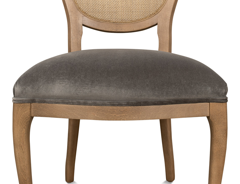 Oval Cane Back S/Chair, Drftwd,Charcoal by Sarreid Ltd - view 7