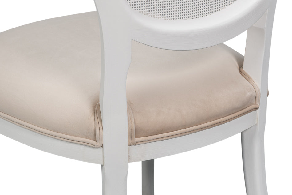 Oval Cane Back S/Chair, Cortina White by Sarreid Ltd - view 8