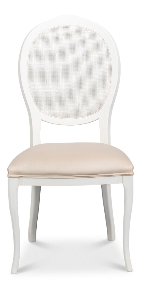 Oval Cane Back S/Chair, Cortina White by Sarreid Ltd - view 2
