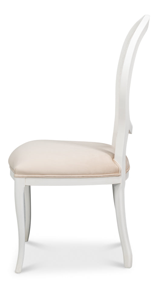Oval Cane Back S/Chair, Cortina White by Sarreid Ltd - view 3