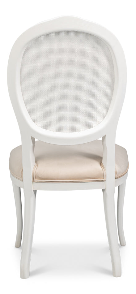 Oval Cane Back S/Chair, Cortina White by Sarreid Ltd - view 4
