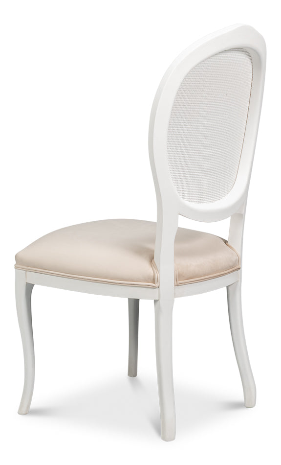 Oval Cane Back S/Chair, Cortina White by Sarreid Ltd - view 5