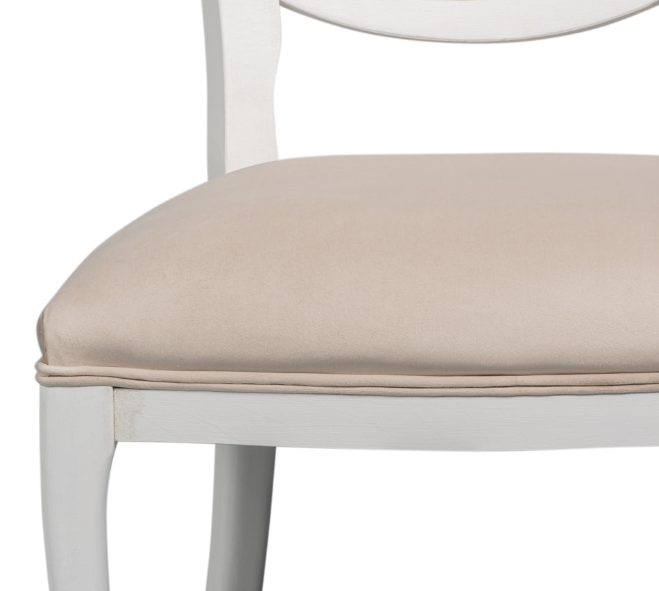 Oval Cane Back S/Chair, Cortina White by Sarreid Ltd - view 6