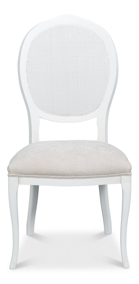 Oval Cane Back S/Chair, Cortina White by Sarreid Ltd - view 2