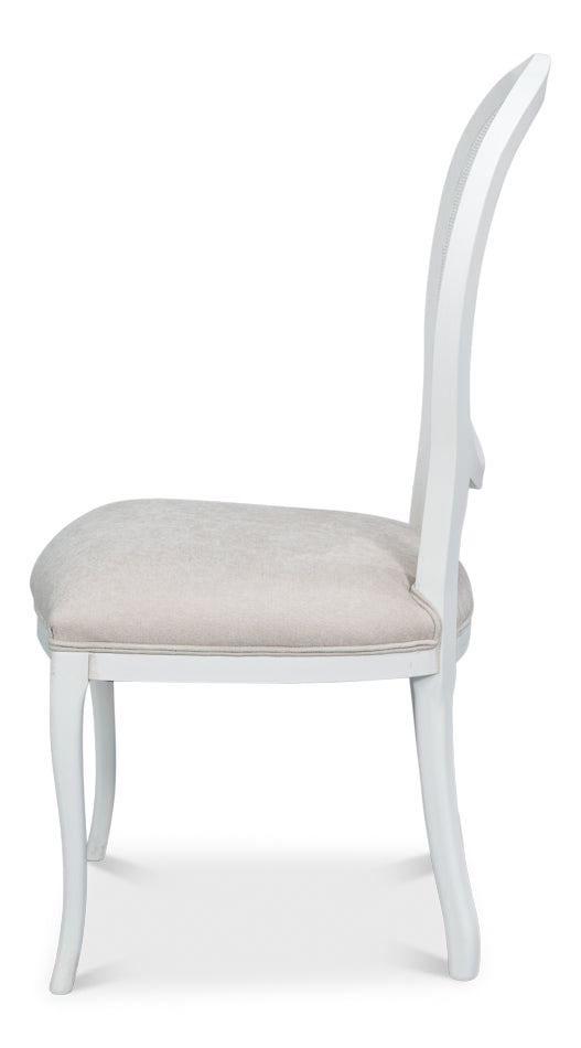 Oval Cane Back S/Chair, Cortina White by Sarreid Ltd - view 3