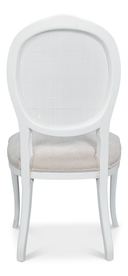 Oval Cane Back S/Chair, Cortina White by Sarreid Ltd - view 4