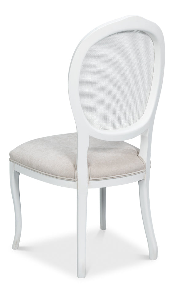Oval Cane Back S/Chair, Cortina White by Sarreid Ltd - view 5