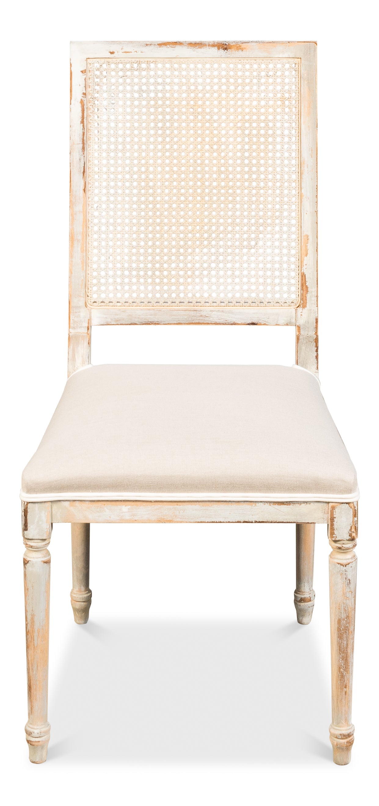 Cane Back Side Chair, Grey Oak, Flax by Sarreid Ltd - view 2