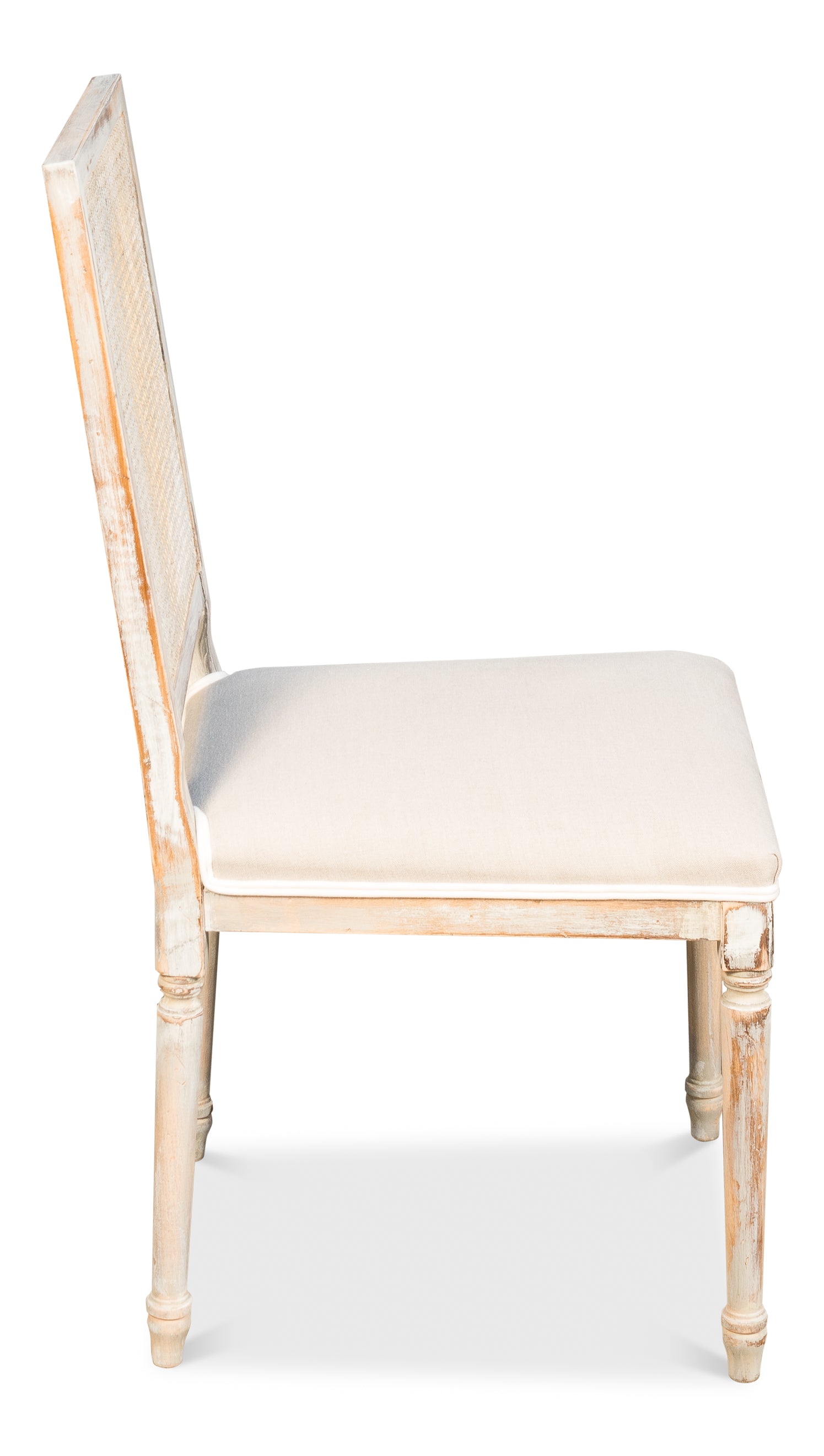 Cane Back Side Chair, Grey Oak, Flax by Sarreid Ltd - view 3