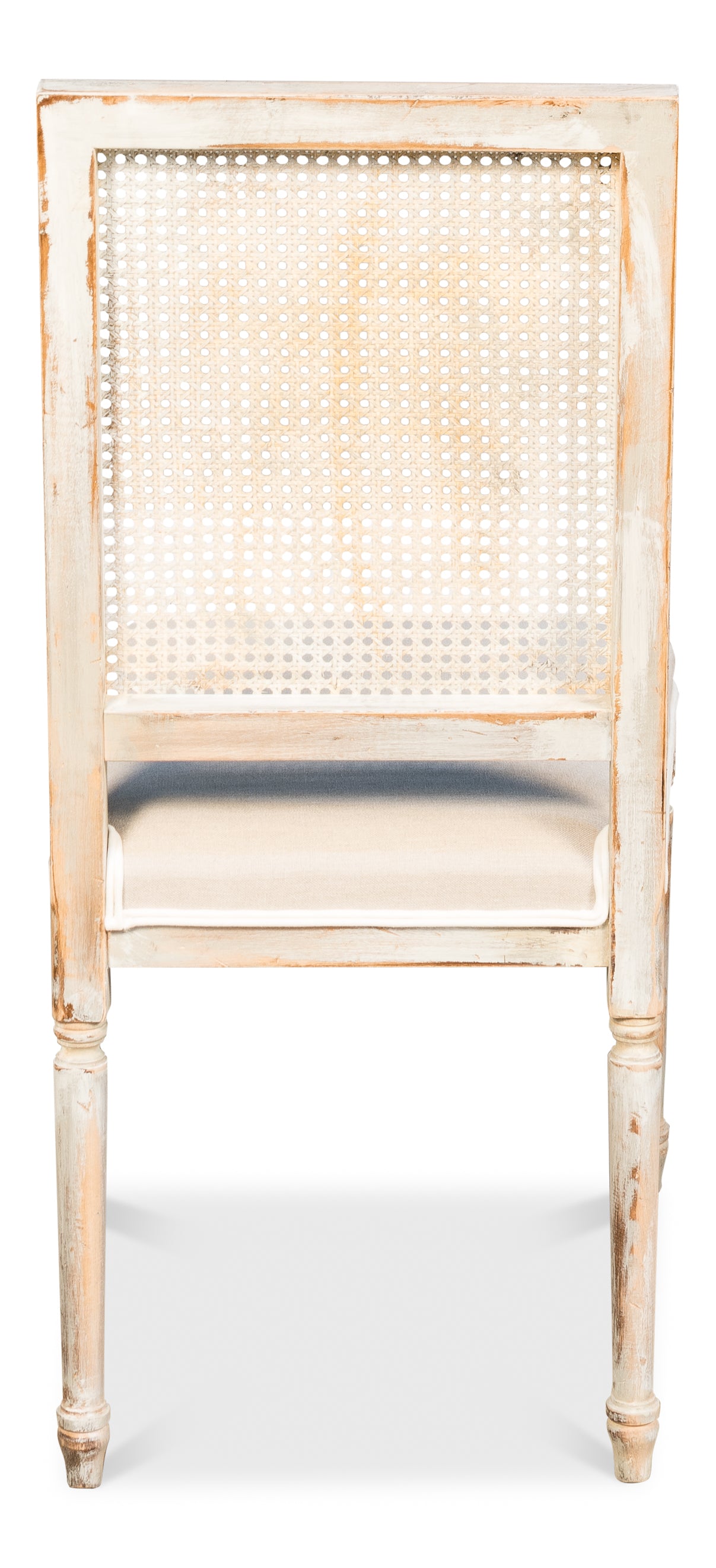 Cane Back Side Chair, Grey Oak, Flax by Sarreid Ltd - view 4