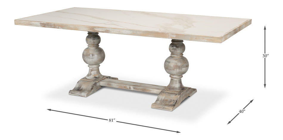 Small 81" Dining Table, As Shown by Sarreid Ltd - view 5
