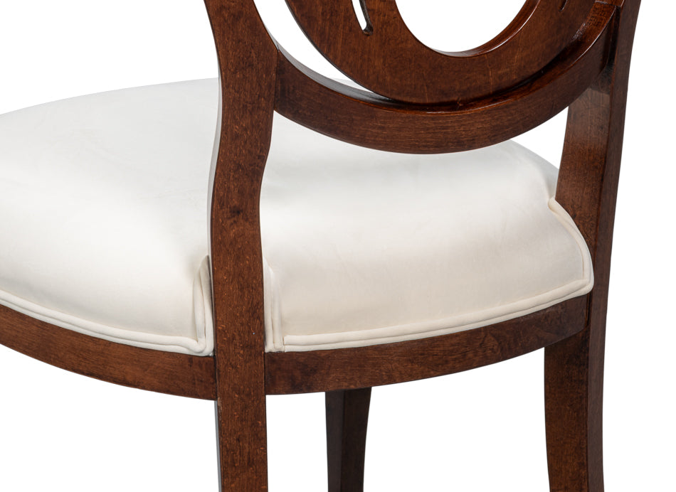 Goccia Side Chair, Walnut,Taupe Velvet by Sarreid Ltd - view 8