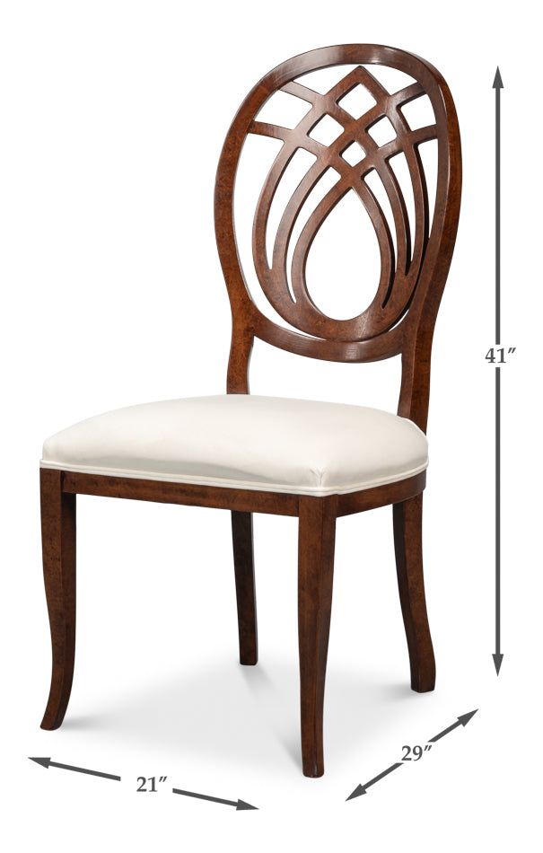 Goccia Side Chair, Walnut,Taupe Velvet by Sarreid Ltd - view 7
