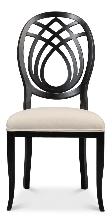 Goccia Side Chair, Nero, Banks Organza by Sarreid Ltd - view 2