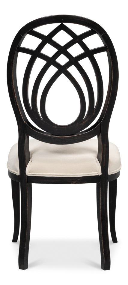 Goccia Side Chair, Nero, Banks Organza by Sarreid Ltd - view 4