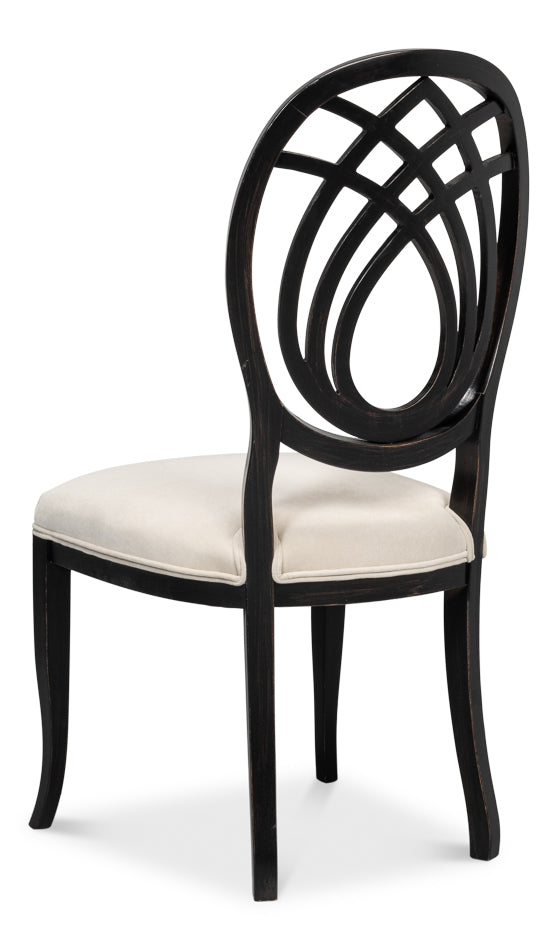Goccia Side Chair, Nero, Banks Organza by Sarreid Ltd - view 5