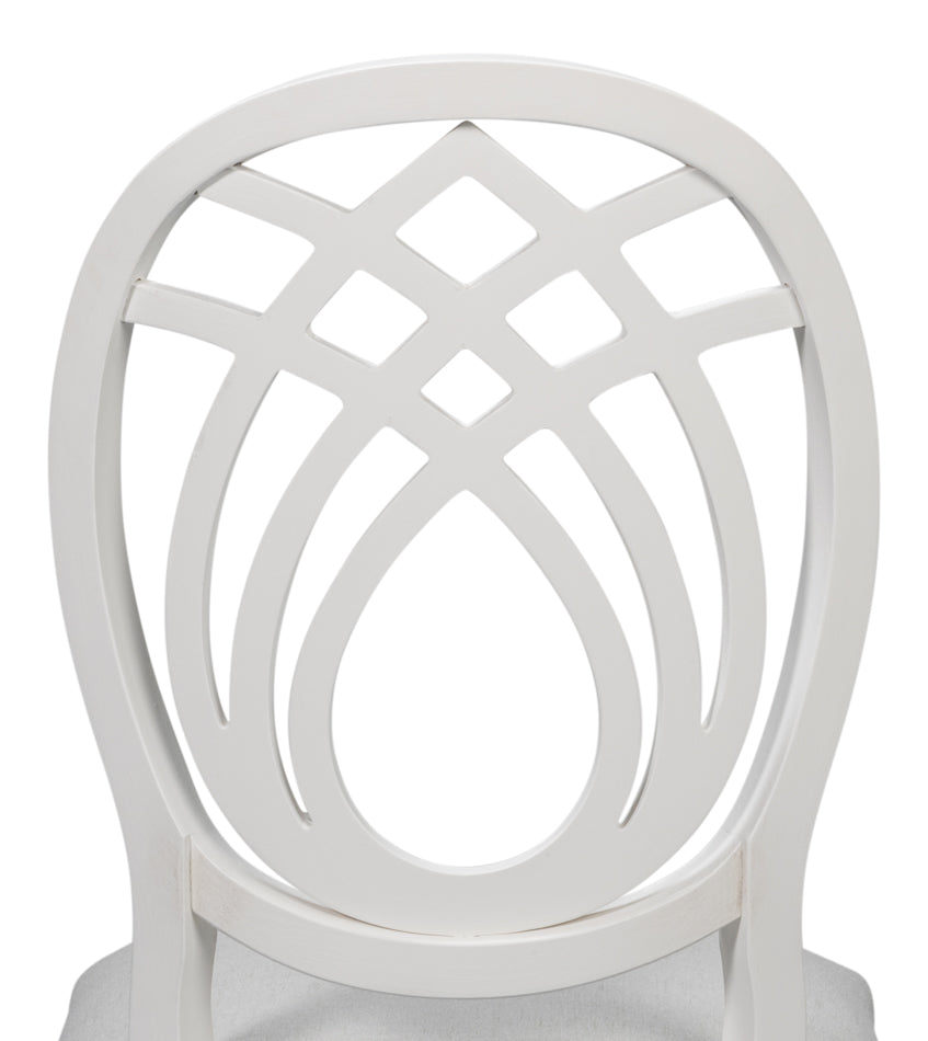 Goccia Side Chair, Cortina White, Crema by Sarreid Ltd - view 8