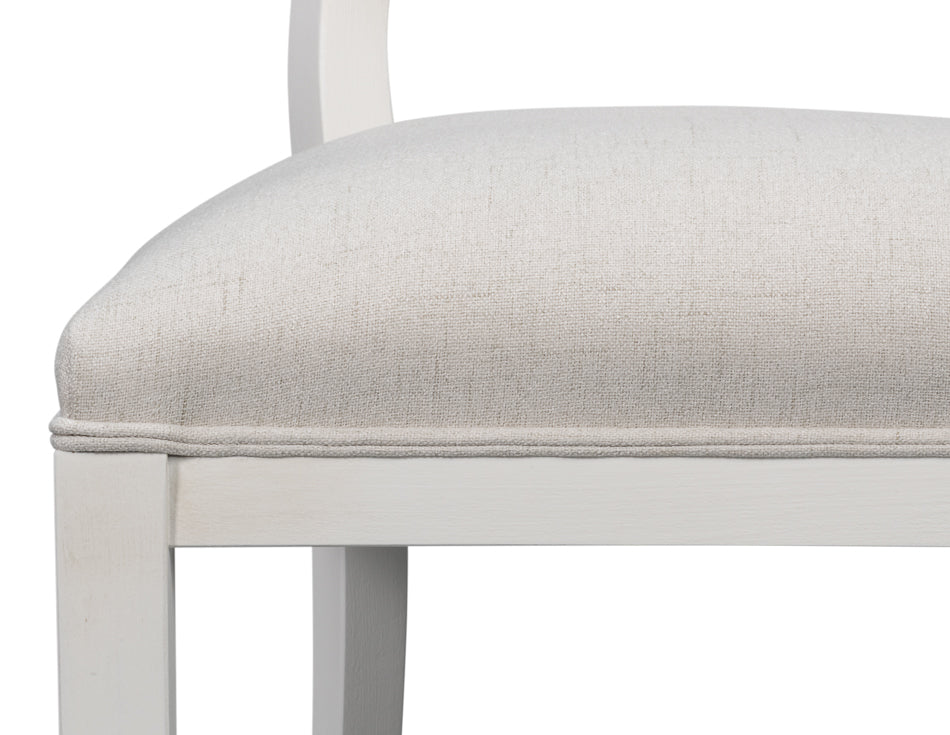 Goccia Side Chair, Cortina White, Crema by Sarreid Ltd - view 10
