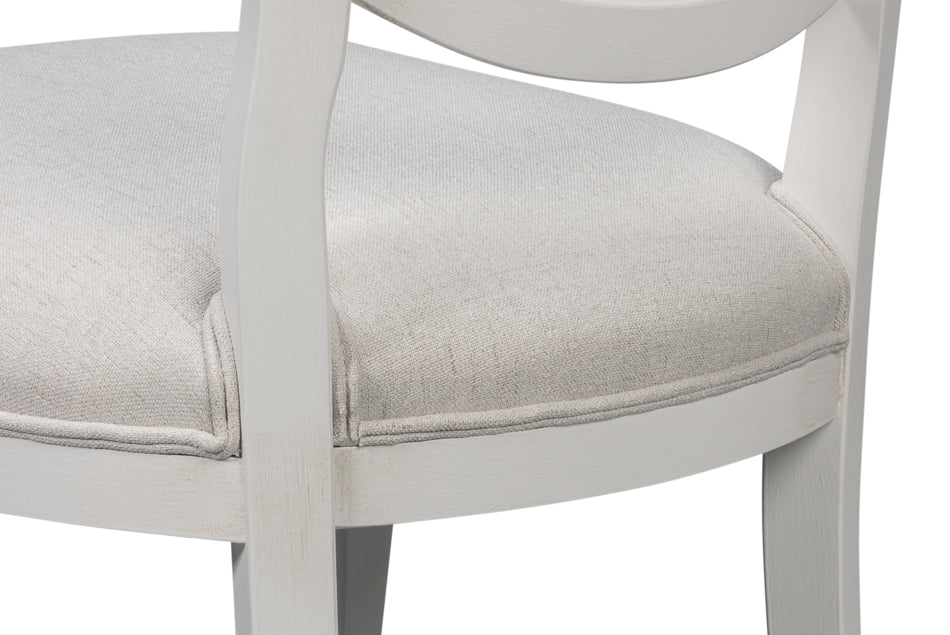 Goccia Side Chair, Cortina White, Crema by Sarreid Ltd - view 11