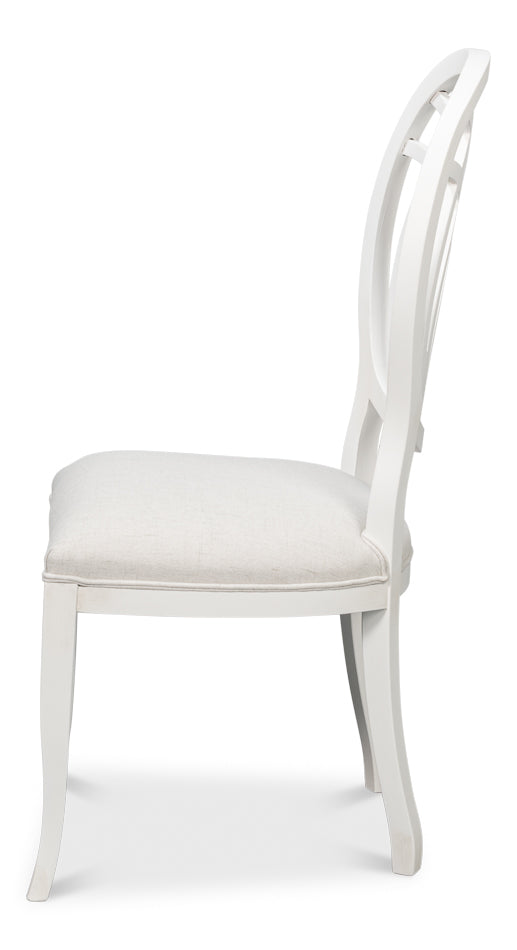 Goccia Side Chair, Cortina White, Crema by Sarreid Ltd - view 3