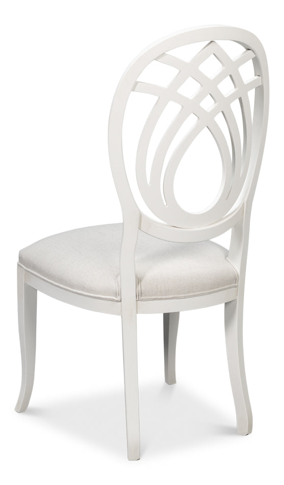 Goccia Side Chair, Cortina White, Crema by Sarreid Ltd - view 5