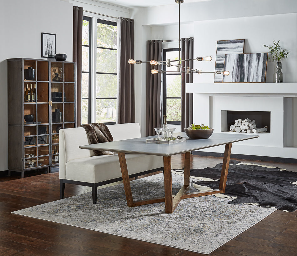 Double Pedestal Dining Table by Sarreid Ltd - view 5