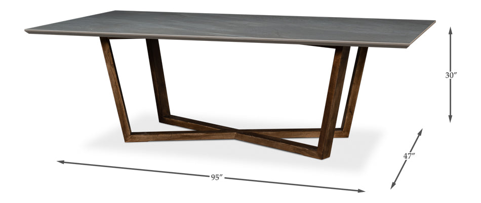 Double Pedestal Dining Table by Sarreid Ltd - view 6