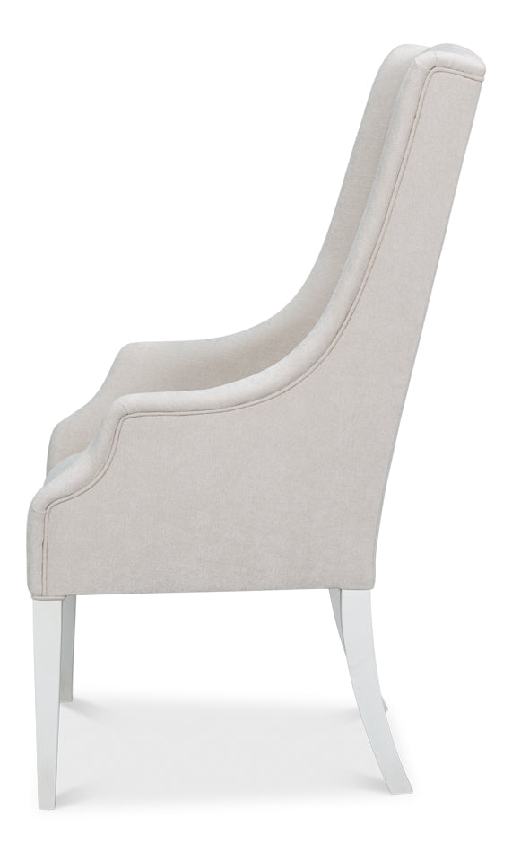 Captains Chair,Cortina White,Taupe by Sarreid Ltd - view 3
