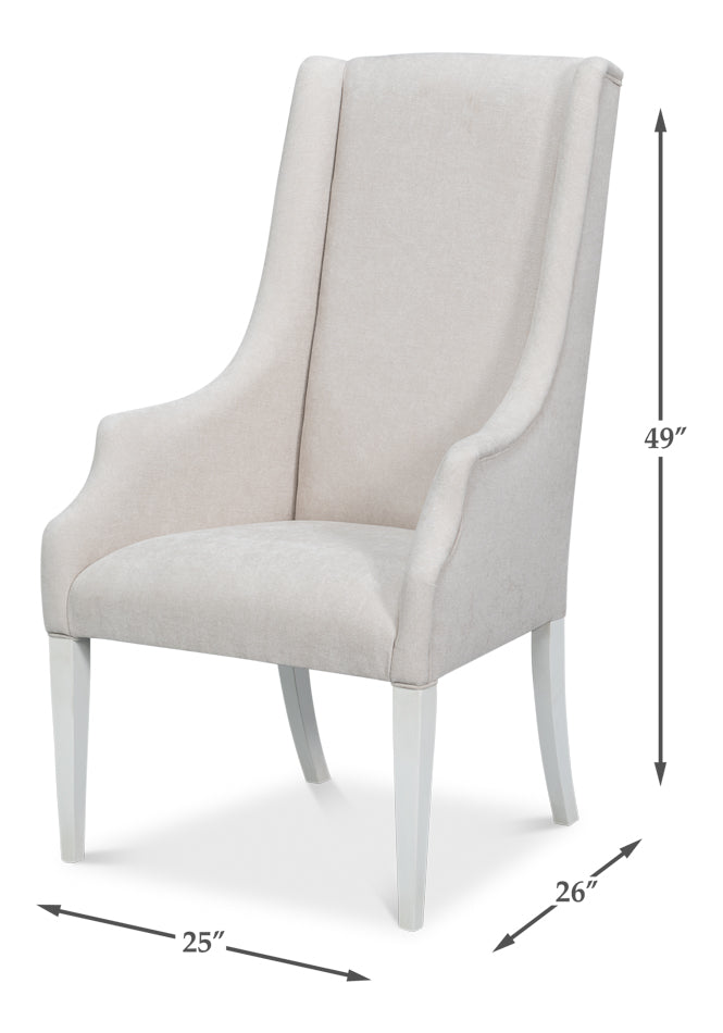 Captains Chair,Cortina White,Taupe by Sarreid Ltd - view 7